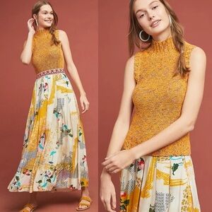 By‎ Anthropologie Sunrise Sweater Tank Vest, Textured Yellow Gold - Size S